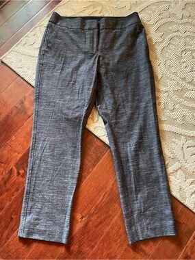 Loft Women’s Heathered Textured Charcoal Gray Career Dress Pants